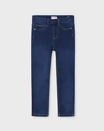 Jeans Mayoral regular slim a lavaggio scuro con ricami dorati