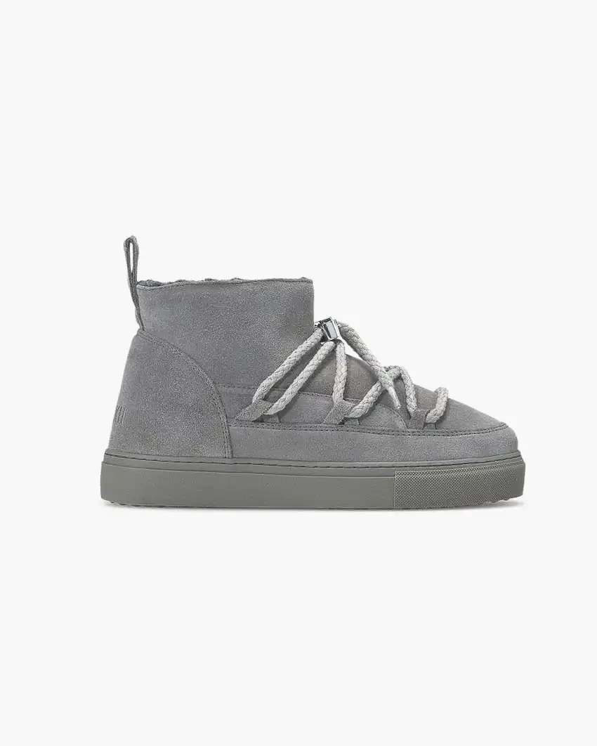 Boot Classic Sneaker Low grigio in pelle scamociata e interno in montone