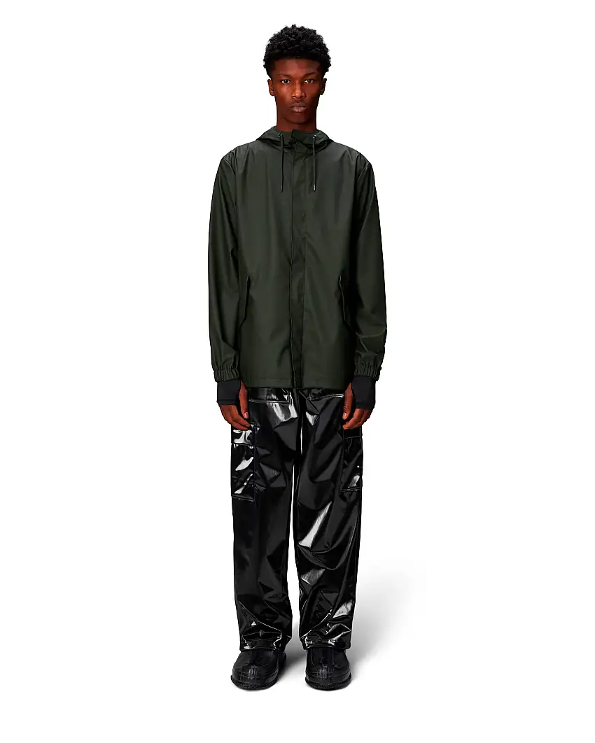 Impermeabile a eskimo Fishtail Jacket Rains verde militare in tessuto tecnico