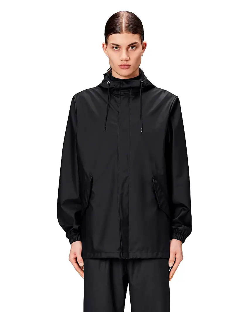 Impermeabile a eskimo Fishtail Jacket Rains nero in tessuto tecnico