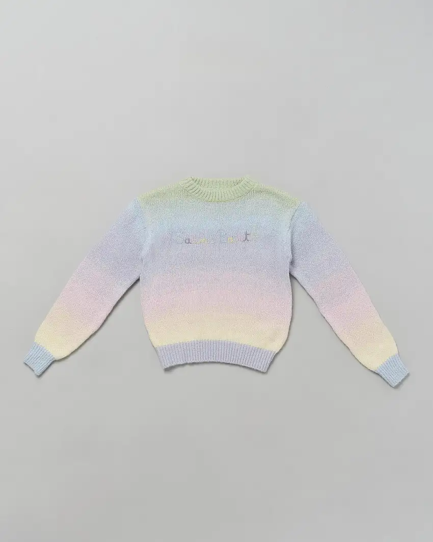 Maglia MC2 Saint Barth multicolor sfumata in misto alpaca con scritta logo