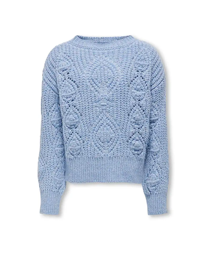 Maglia relaxed azzurra tricot traforato