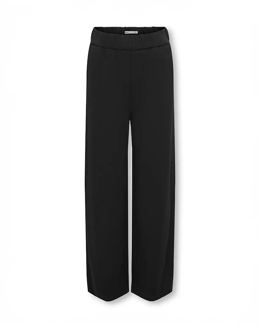 Pantalone a palazzo nero in misto viscosa stretch