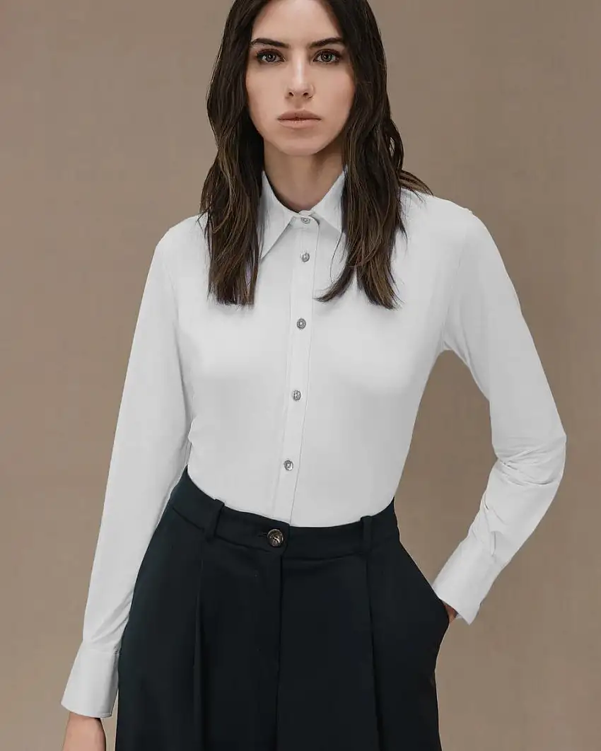 Camicia Oxford Wom Shirt bianca slim-fit in tessuto Oxford tecnico