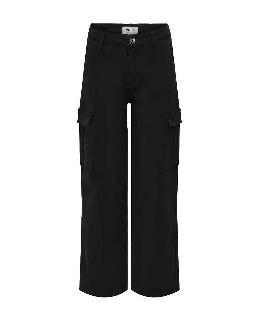 Pantalone cargo in bull di cotone stretch nero