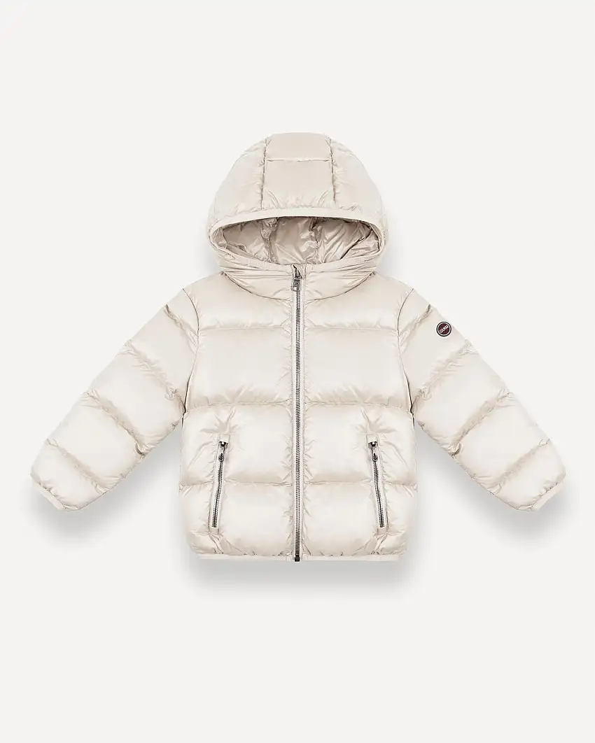 Piumino Colmar in nylon avorio imbottito con cappuccio