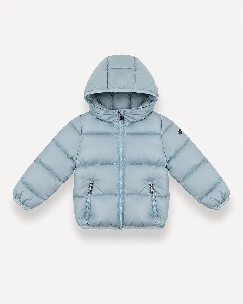 Piumino Colmar in nylon azzurro imbottito con cappuccio