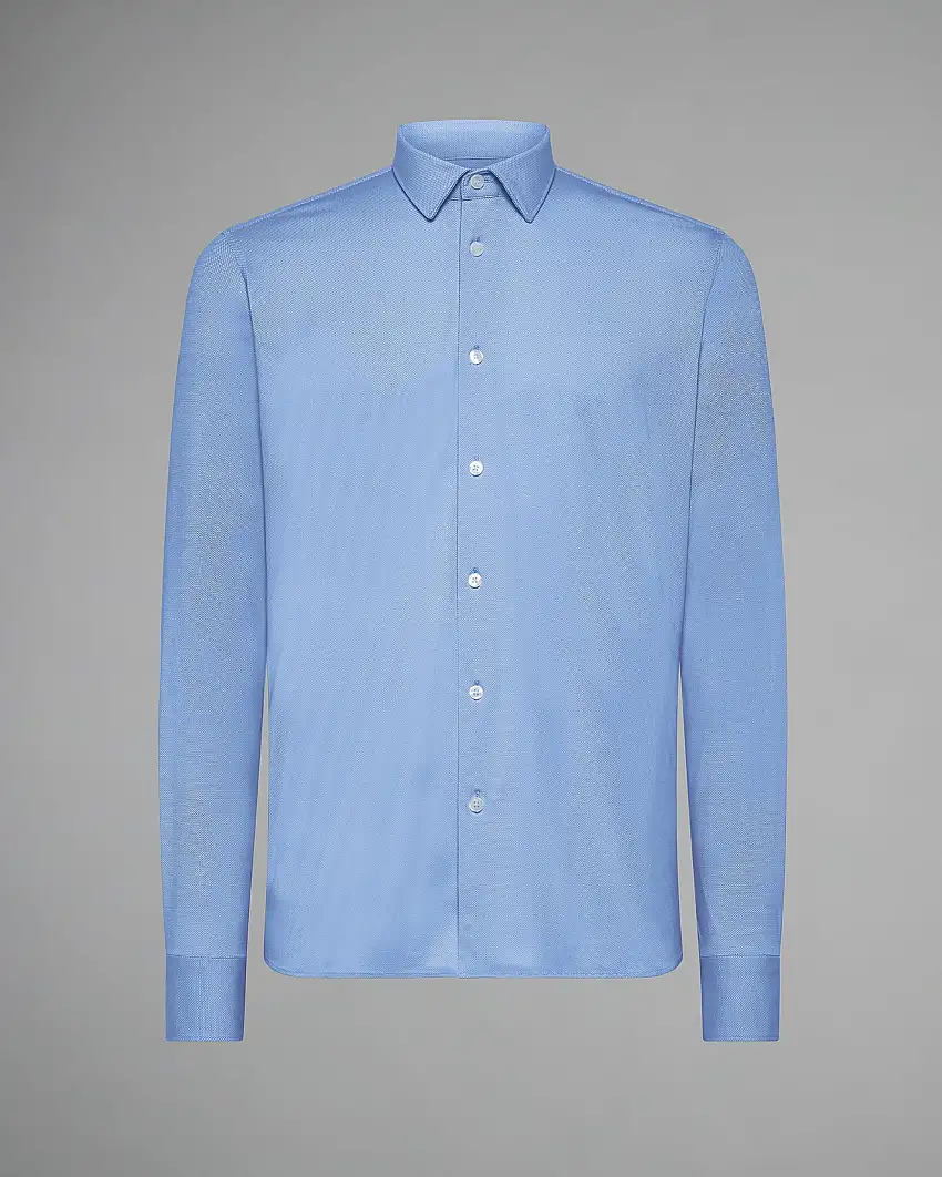 Oxford Jacquard Shirt celeste micro armatura