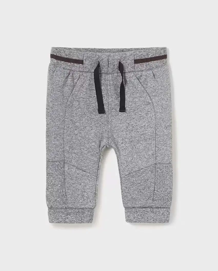 Jogger grigi in felpa di cotone stretch con coulisse