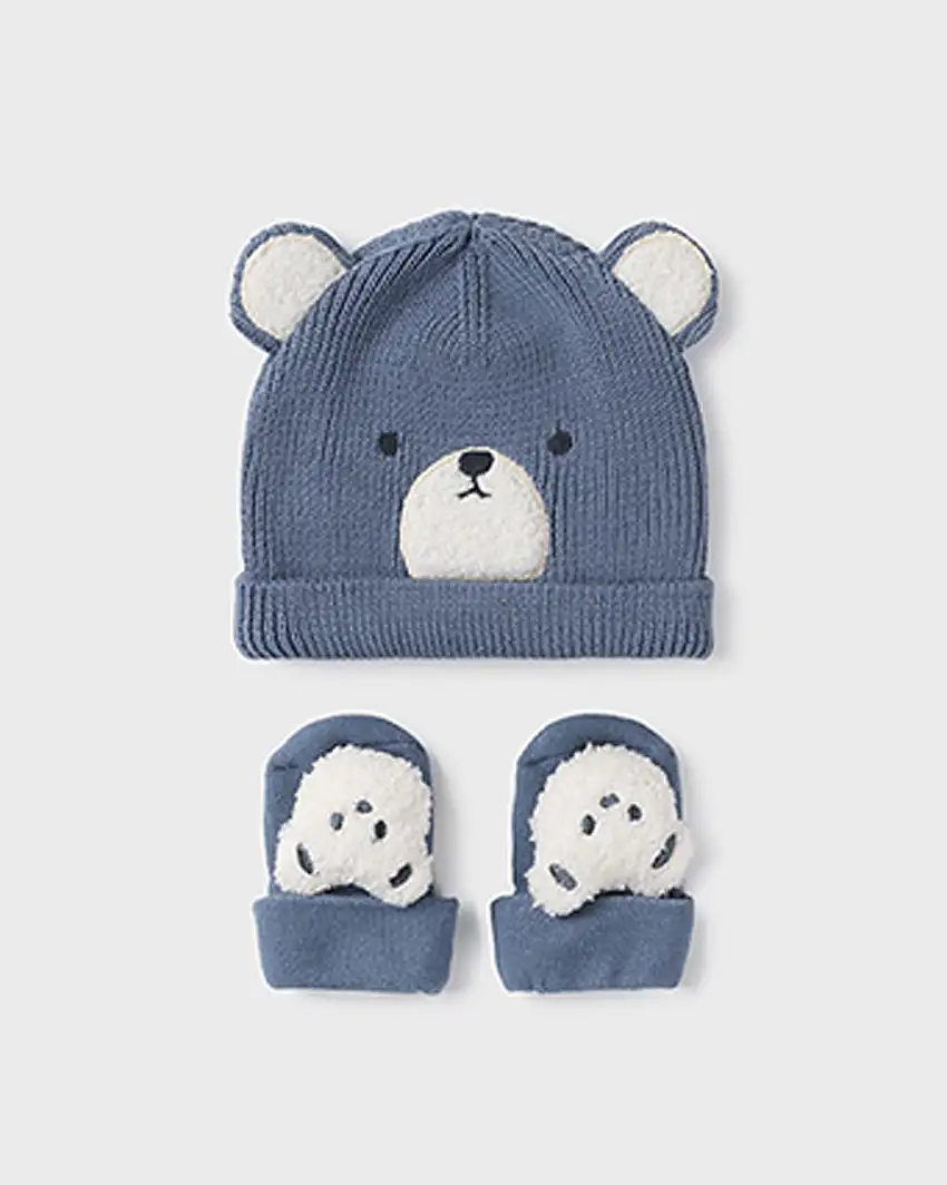 Set orsetto berretto e calzini avio in misto cotone