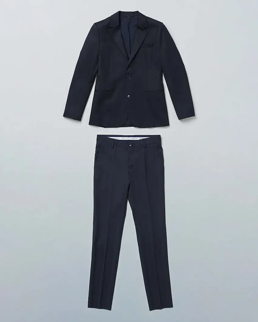 Completo blu in lana