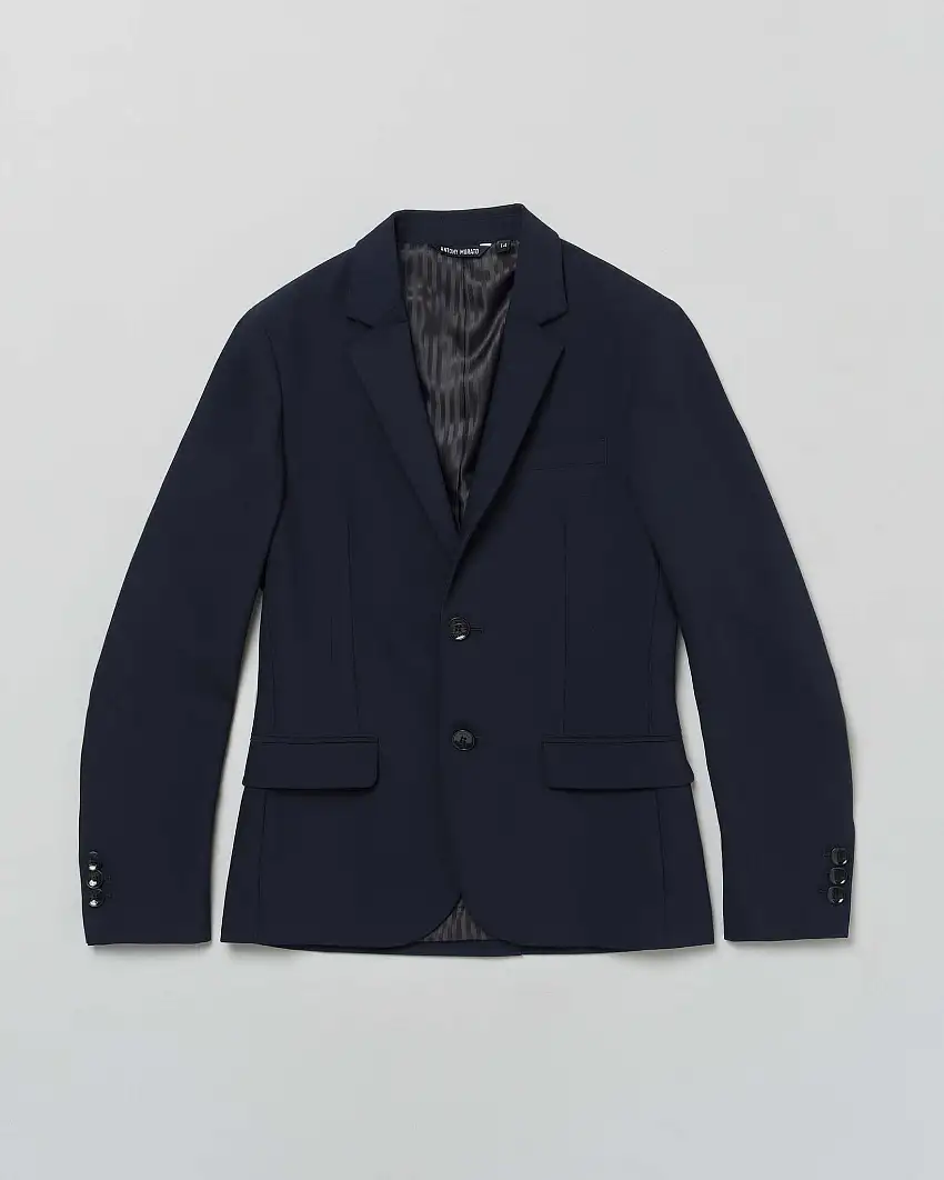 Blazer blu punto milano monopetto