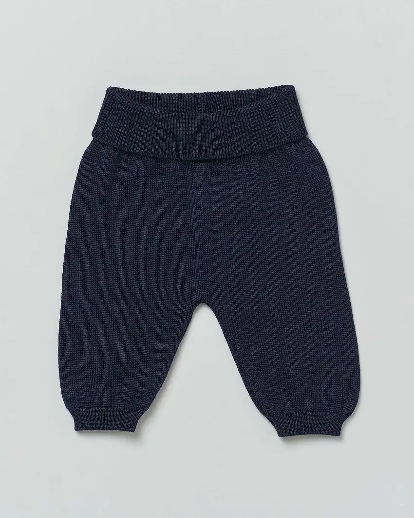 Pantalone blu in pura lana