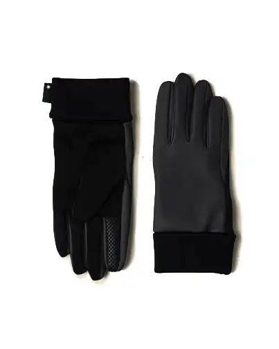 Guanti Rains neri in tessuto tecnico impermeabile effetto gommato