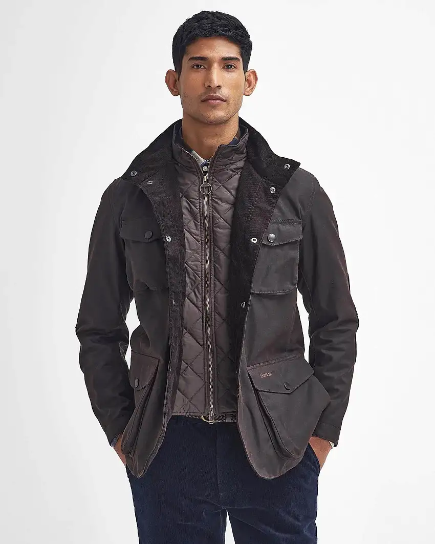 Giacca Barbour Ogstone Waxed Cotton marrone