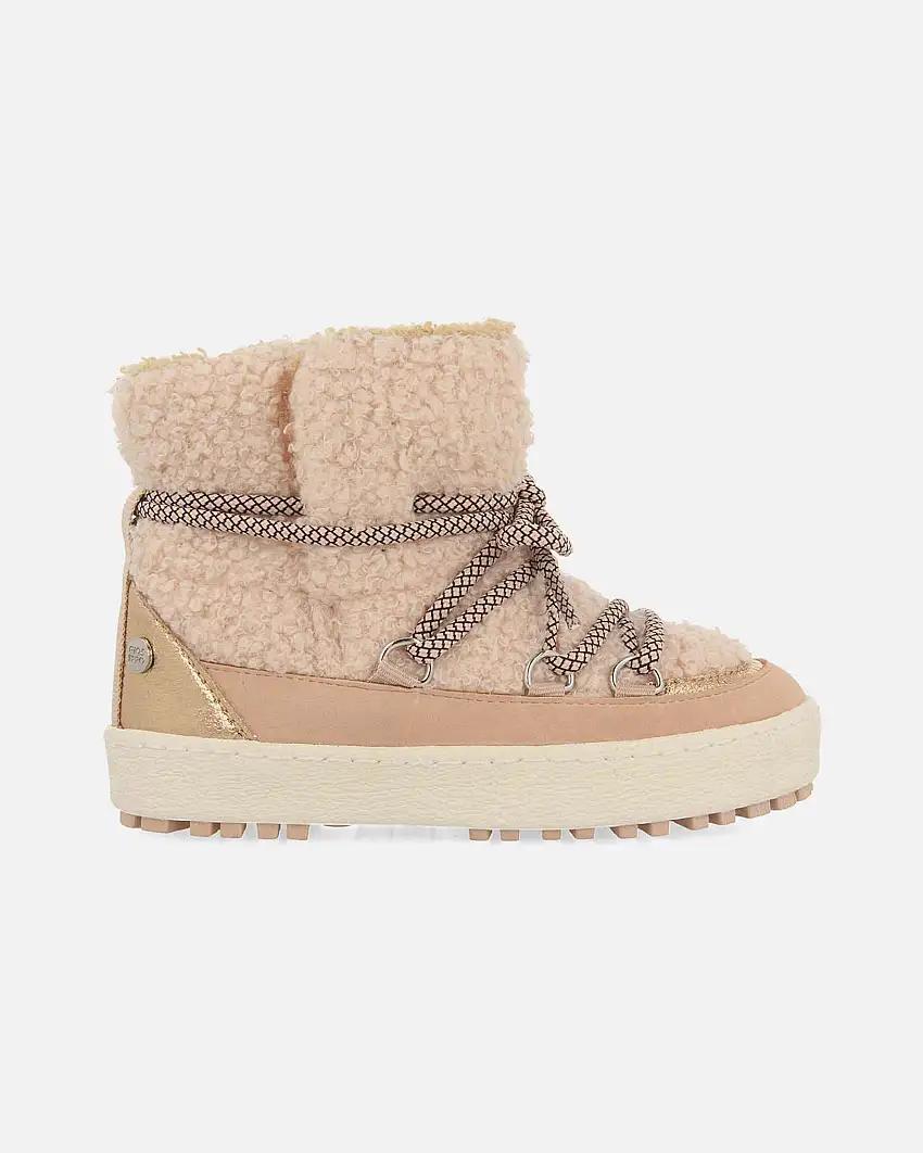 Stivale Tarup Gioseppo in pelle di pecora rosa stringato