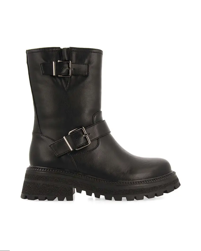 Stivale Rauris Gioseppo nero in pelle con fibbie