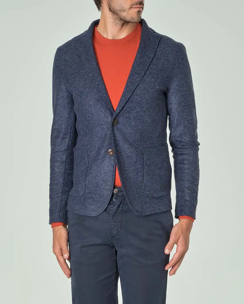 Giacca maglia Paul Baker blu denim in misto lana