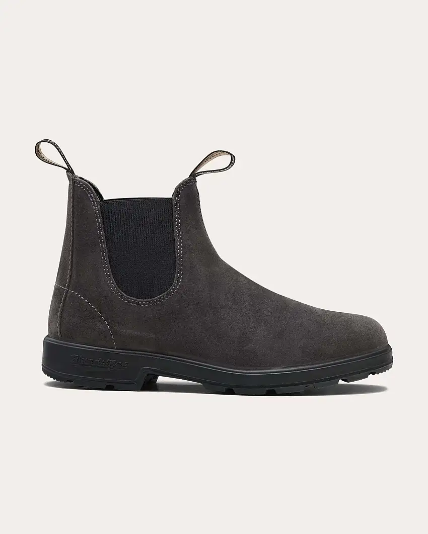 Blundstone color fango 2413 in pelle scamosciata con elastico nero