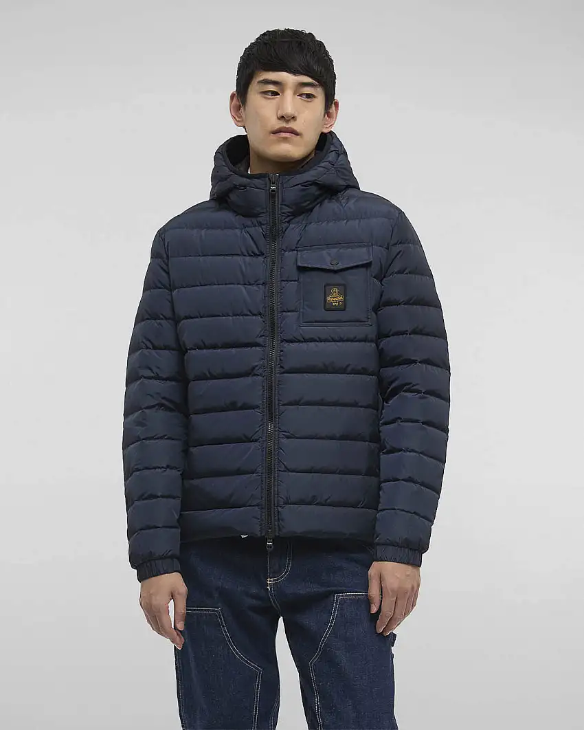 Piumino Refrigiwear Hunter Jacket blu con cappuccio