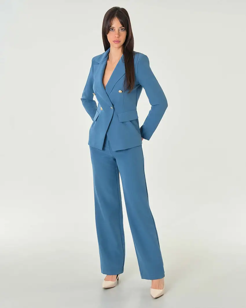 Pantaloni staight Hlo! color carta da zucchero in tessuto tecnico stretch