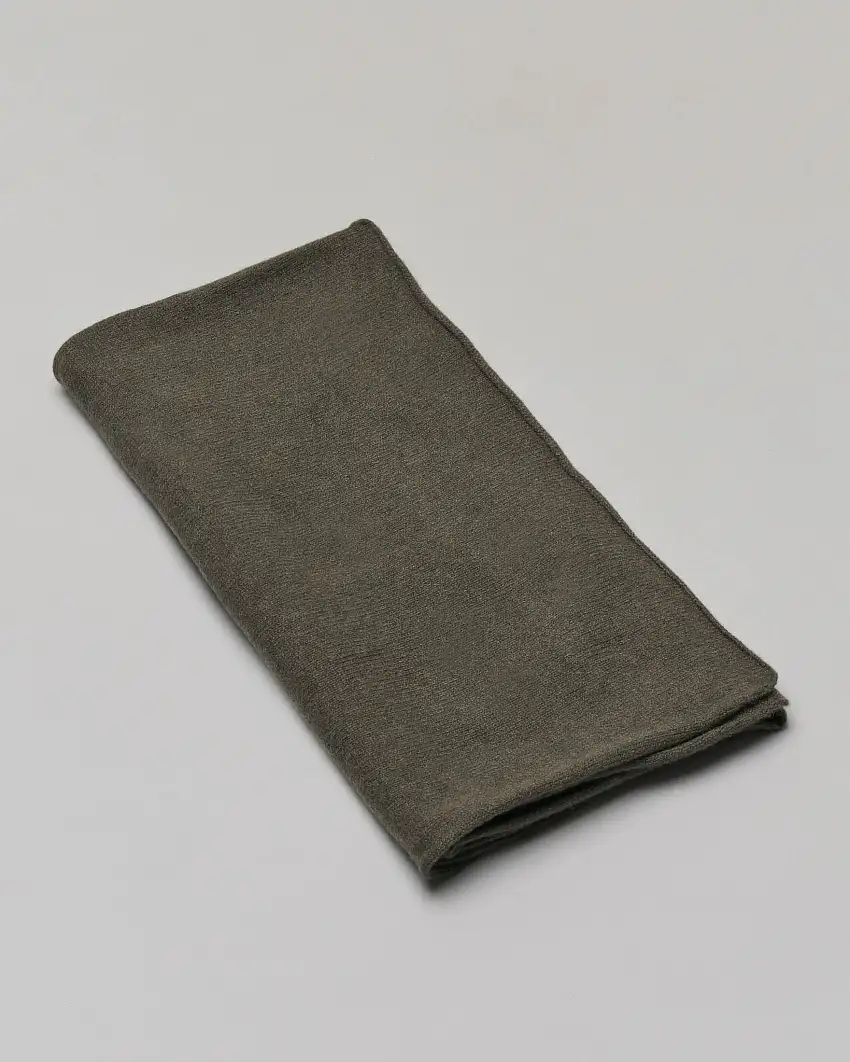 Stola Ashki.i verde militare in puro cachemire