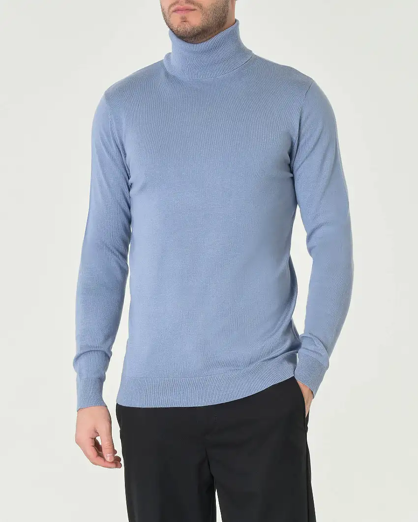 Dolcevita Paul Baker azzurro tinta unita