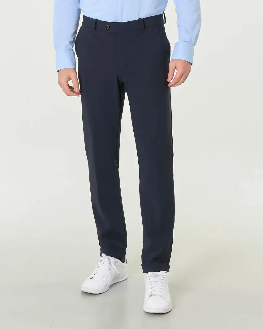 Winter Chino R.R.D. blu in tessuto tecnico con microfantasia ad ovali