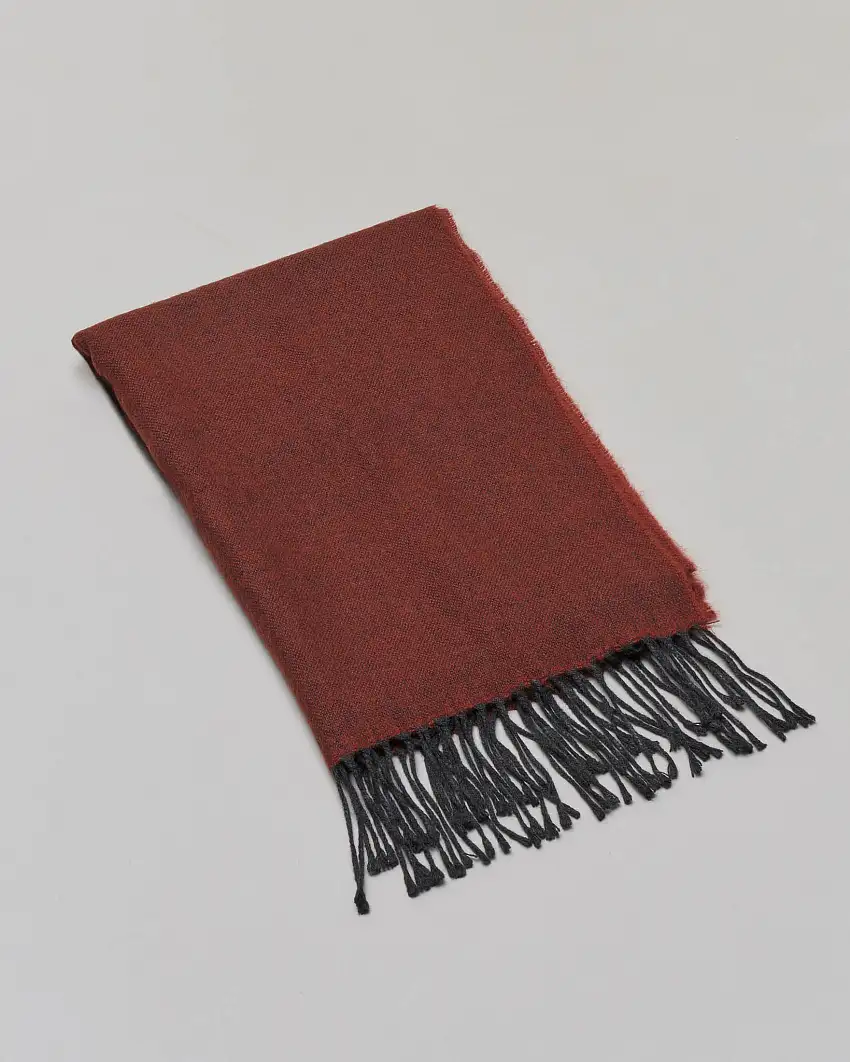 Sciarpa Pellizzari coccio in tessuto micro armatura con frange