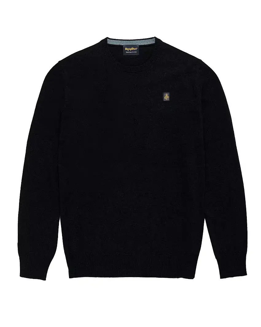 Maglia girocollo Refrigiwear nera in misto lana viscosa e cachemire