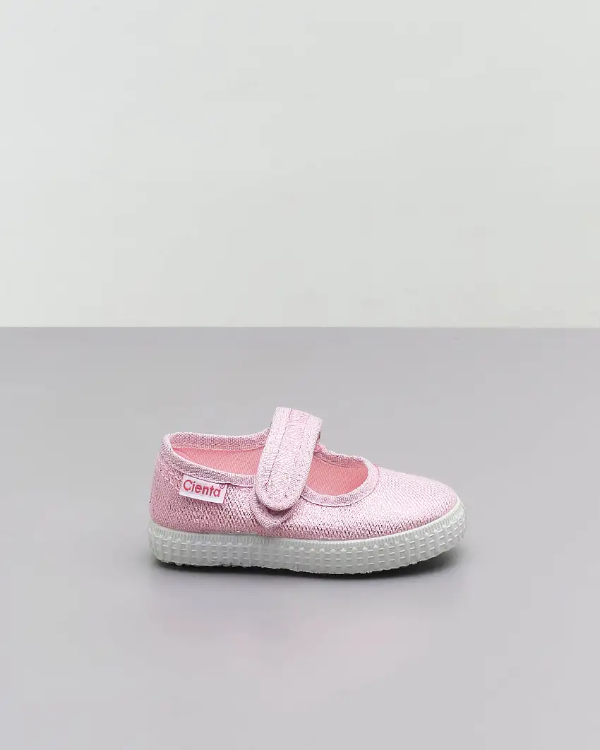 Scapetta Mary Jane rosa in tessuto con lurex