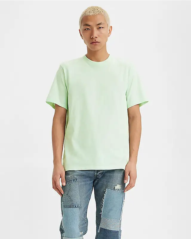 T-shirt verde acqua mezza manica tinta unita