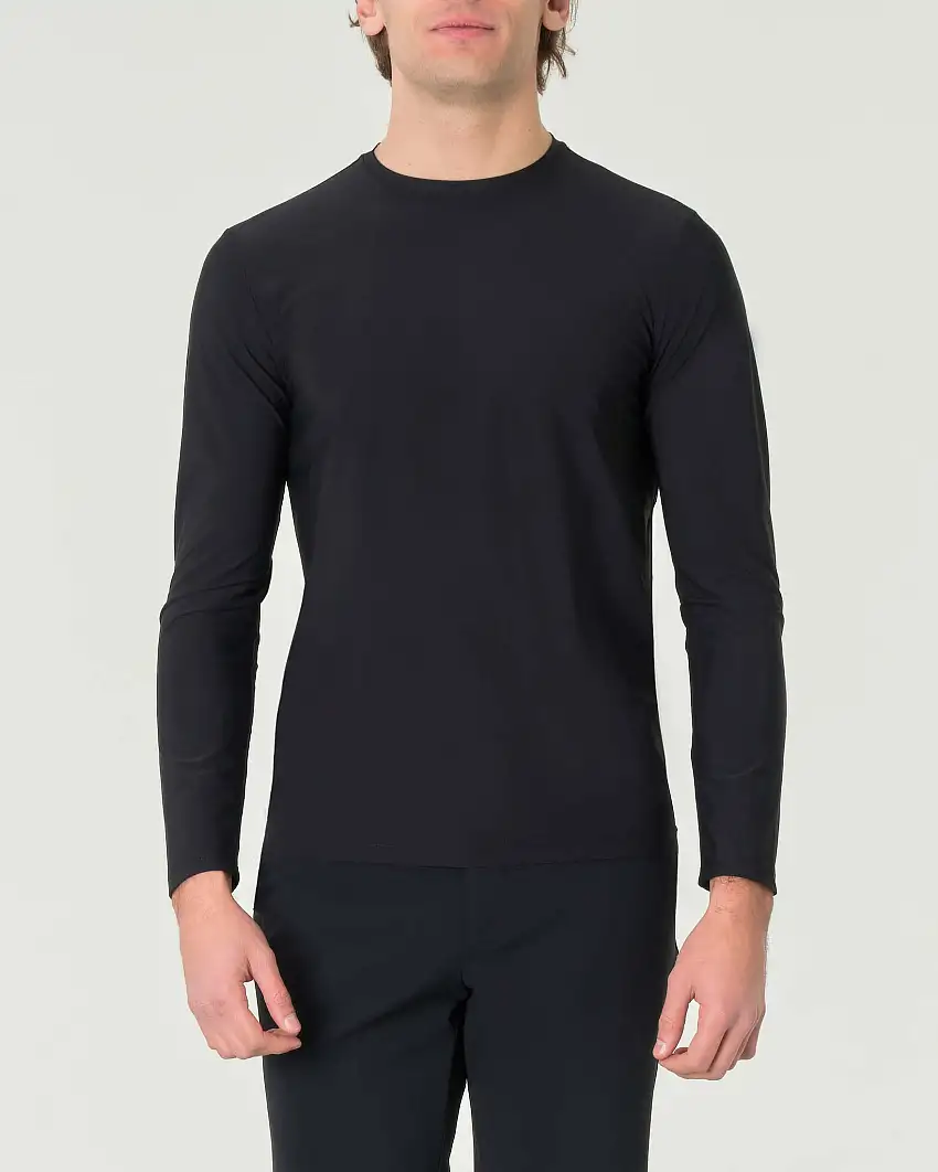 T-shirt manica lunga Pellizzari nera in tessuto tecnico