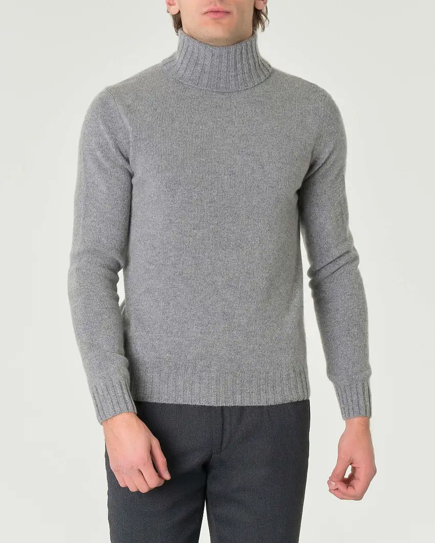 Dolcevita Pellizzari grigio in misto lana e cachemire finezza 7