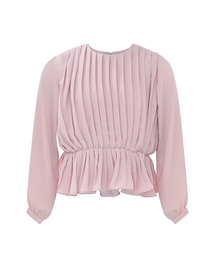 Camicia Kocca rosa cipria plissè con vita elasticizzata