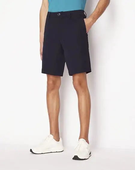 Bermuda chino blu in twill bi-stretch