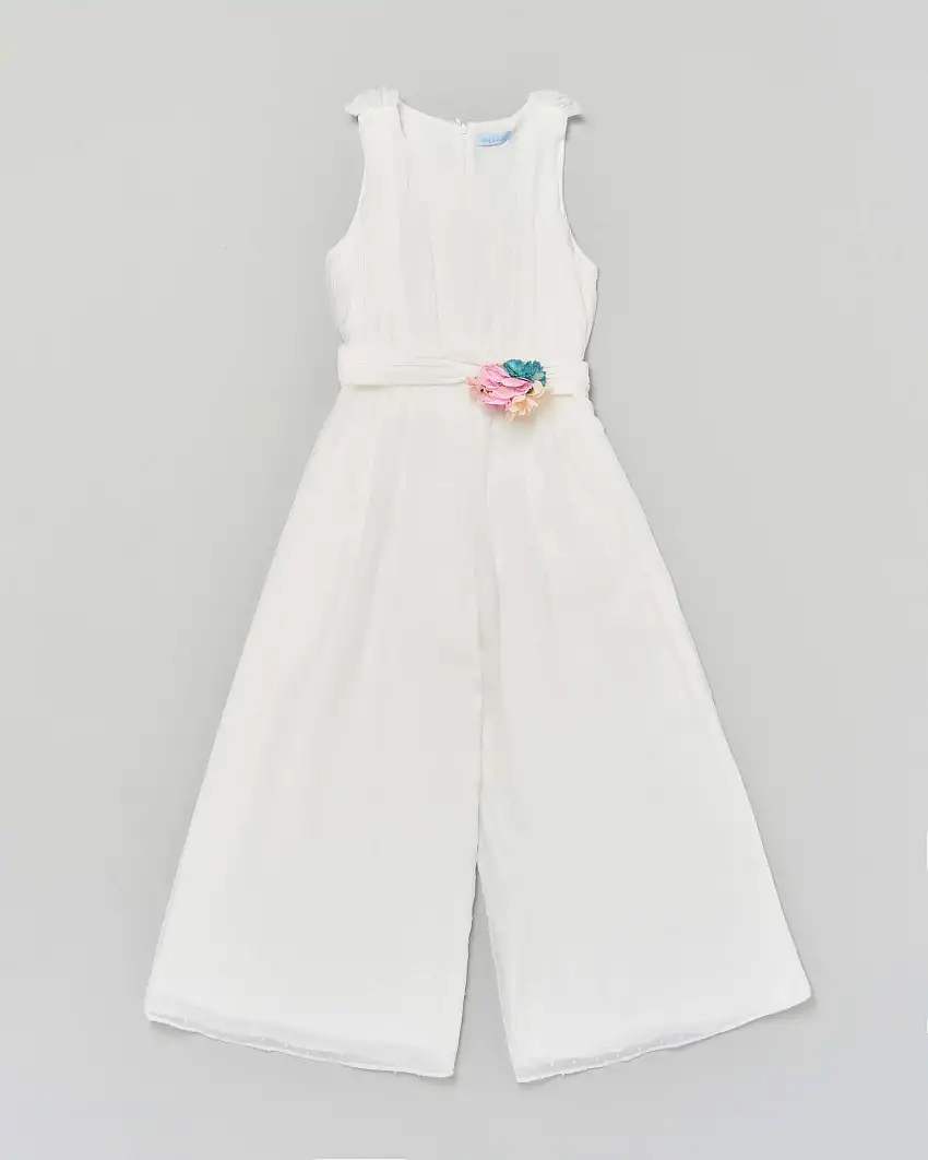 Abito tuta chiffon plumetis bianca