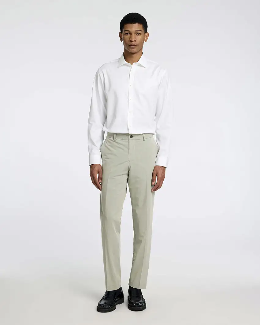 Camicia Selected Homme Ethan bianca in twill di puro cotone slim-fit con colletto a punta