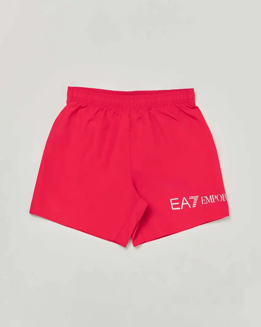 Boxer mare rosso con stampa logo monogramma bianca