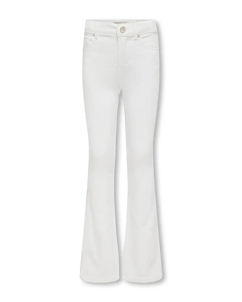 Jeans flare bianco in cotone stretch