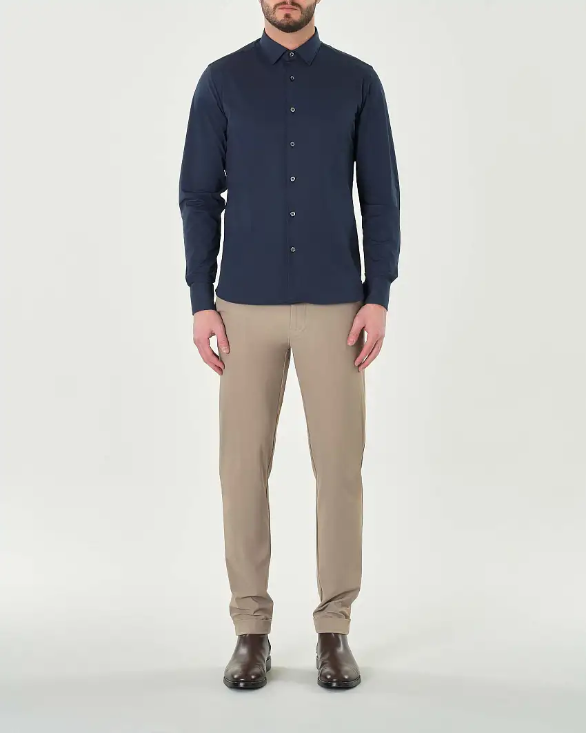 Pantalone Chino Revo color fango in tessuto tecnico stretch