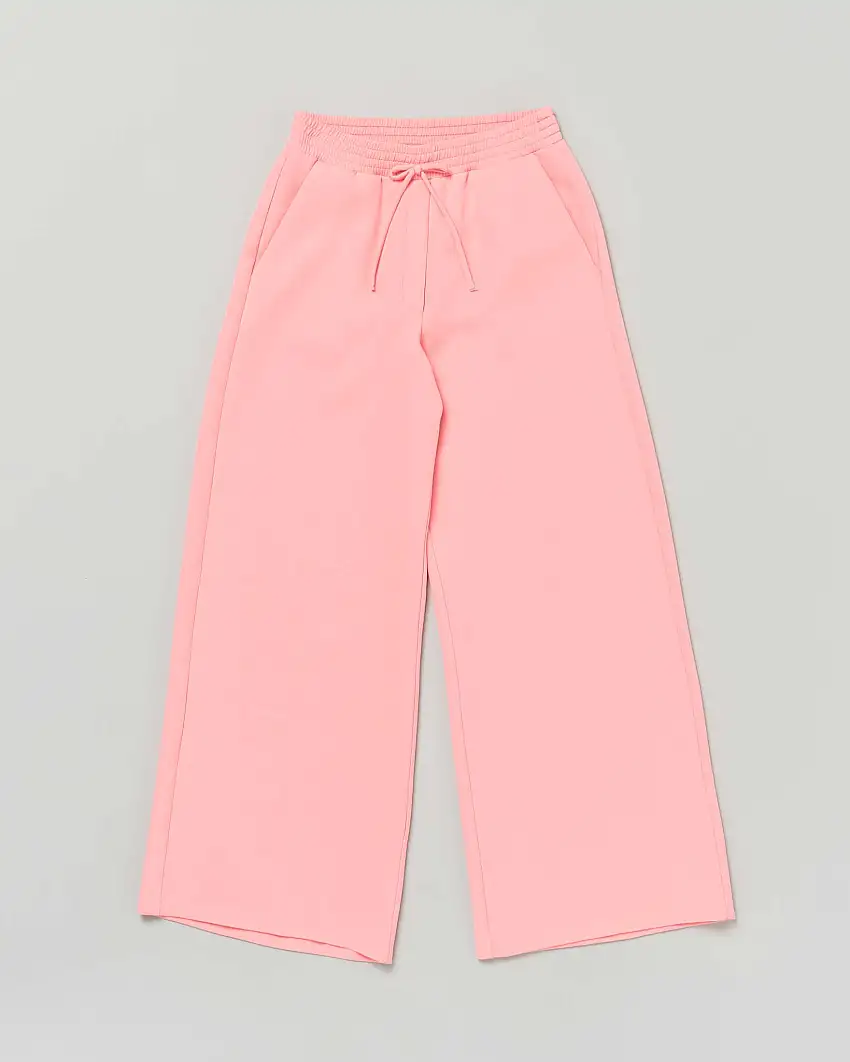 Pantalone Elsy a palazzo color corallo in cady