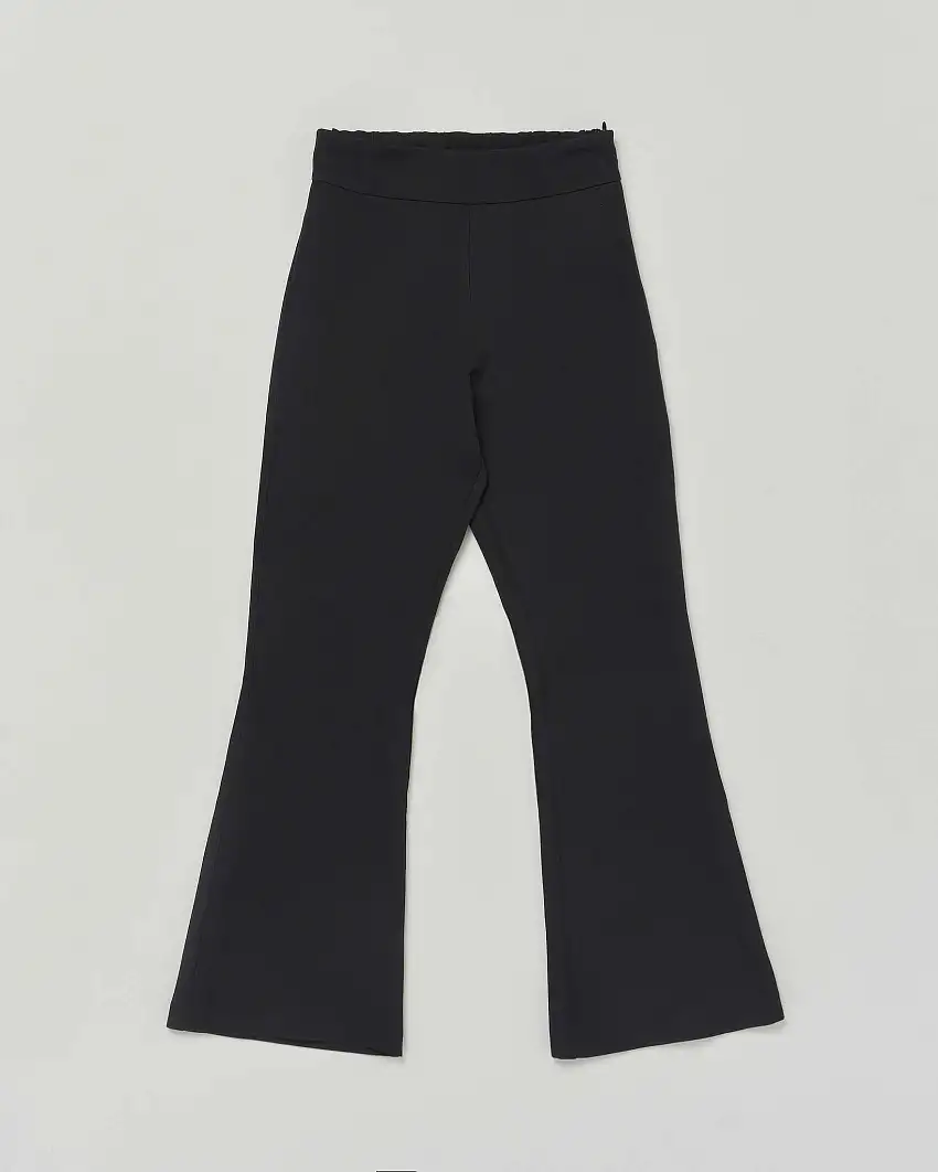 Pantalone Elsy nero flare in tessuto cady stretch