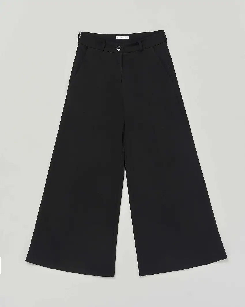 Pantalone Elsy palazzo nero in tessuto cady
