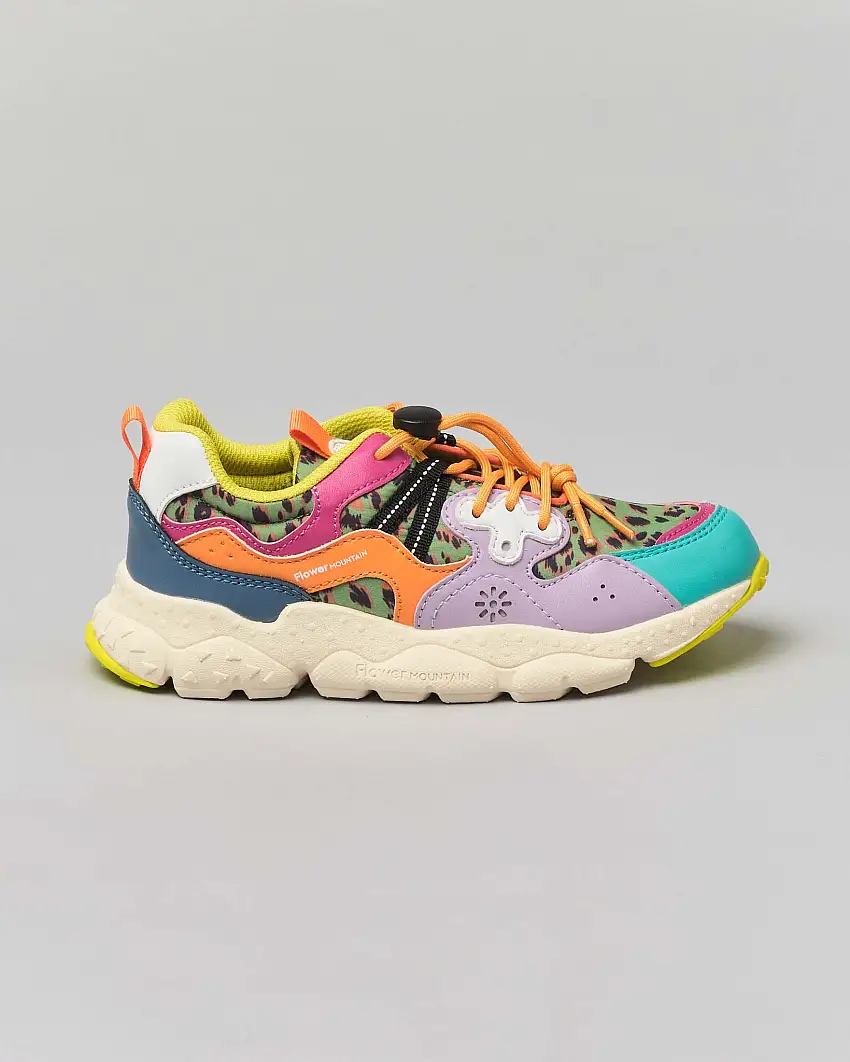 Sneakers Yamano 3 in similpelle e tessuto tecnico multicolor maculato