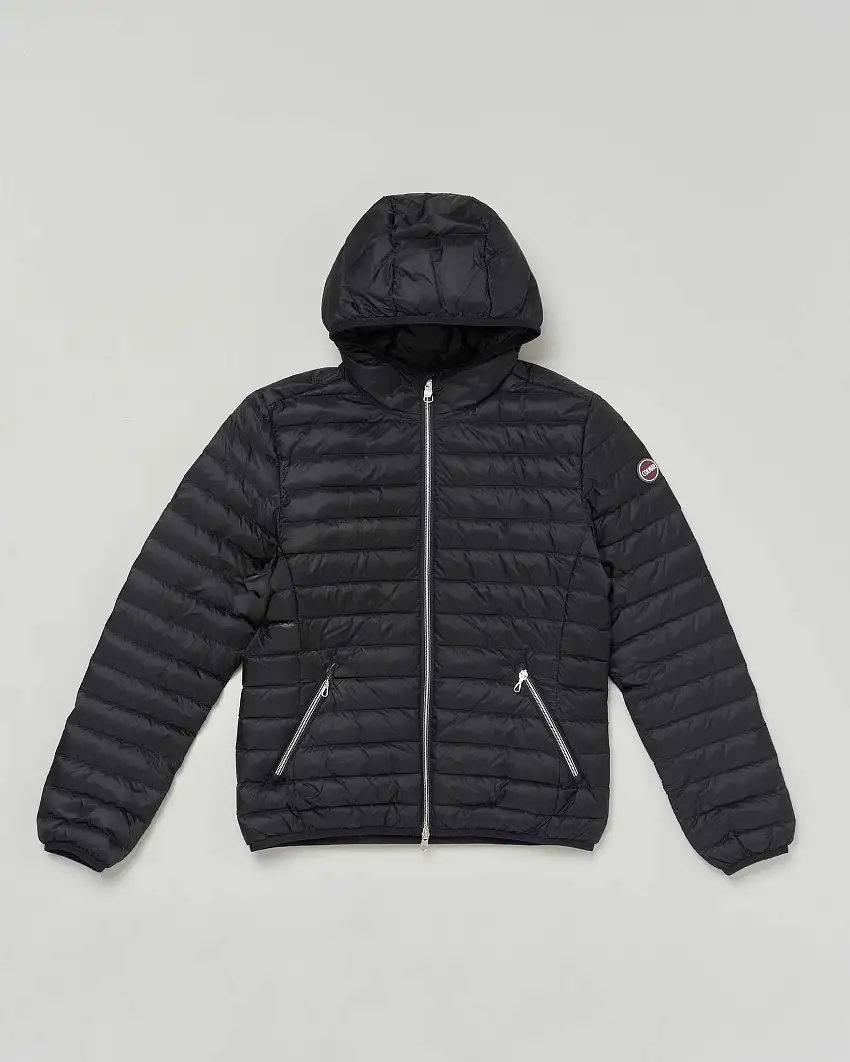 Piumino 100 grammi nero con cappuccio