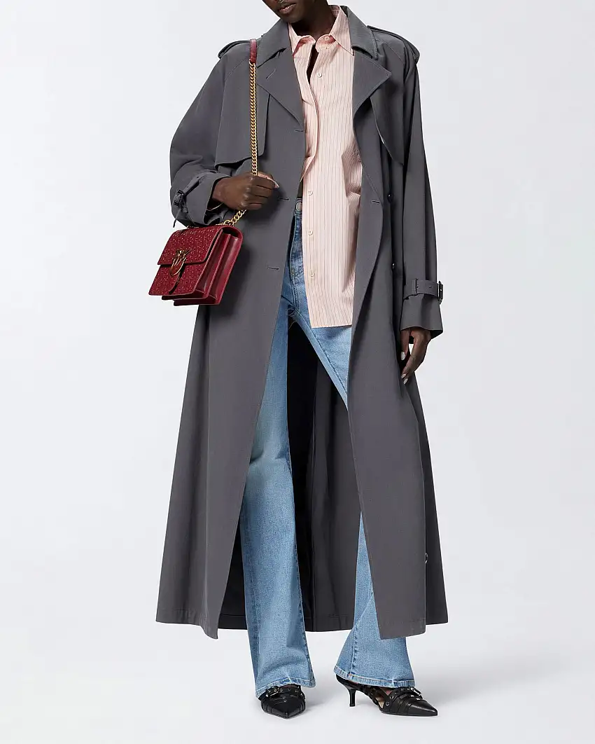 Jeans Flare a vita alta di cotone stretch lavaggio chiaro super stone washed con cintura abbinata