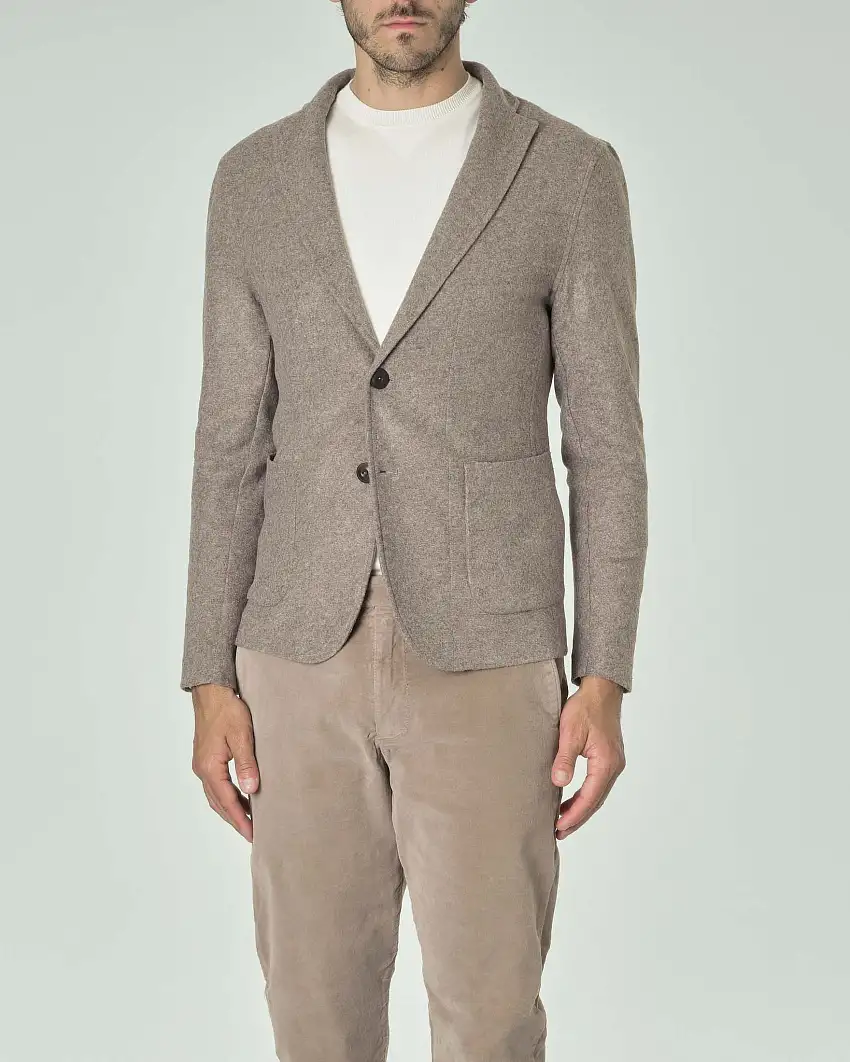 Giacca maglia Paul Baker beige in misto lana