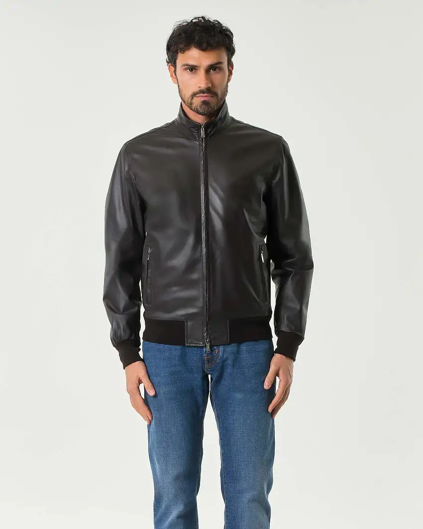 Bomber testa di moro in vera pelle