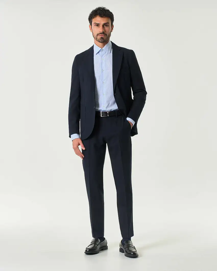 Abito blu in jersey di viscosa stretch